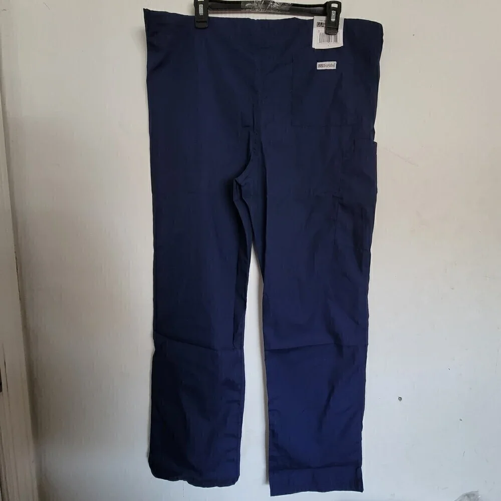 NEW UA Scrubs Navy Blue Men's Multi Pocket Drawstring Long Pants Size Small